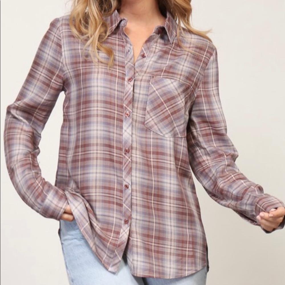 Lavender plaid top